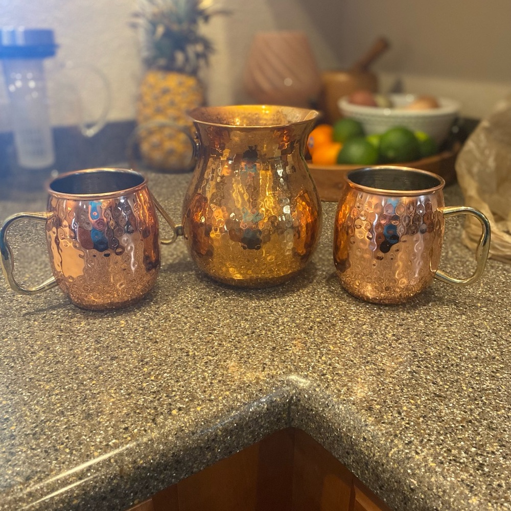Moscow Mule Copper Pitcher with cups